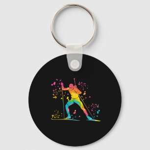 Biathlete Nordic Skiing Biathlon 24 Key Ring