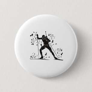 Biathlete Nordic Skiing Biathlon _28 6 Cm Round Badge