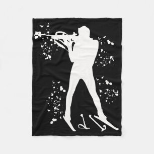 Biathlete Nordic Skiing Biathlon _2 Fleece Blanket