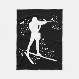 Biathlete Nordic Skiing Biathlon 31 Fleece Blanket