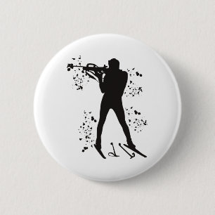 Biathlete Nordic Skiing Biathlon _3 6 Cm Round Badge