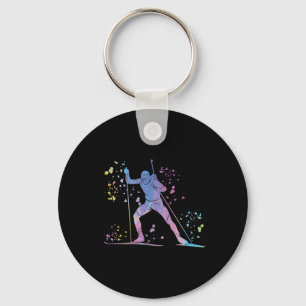 Biathlete Nordic Skiing Biathlon 4 Key Ring