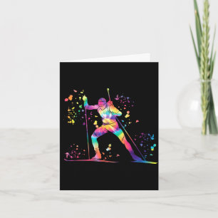 Biathlete nordic skiing biathlon card