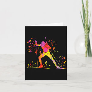 Biathlete nordic skiing biathlon card