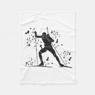 Biathlete nordic skiing biathlon fleece blanket