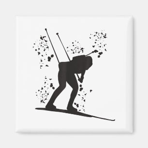 Biathlete nordic skiing biathlon  magnet