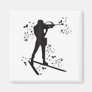 Biathlete nordic skiing biathlon  magnet