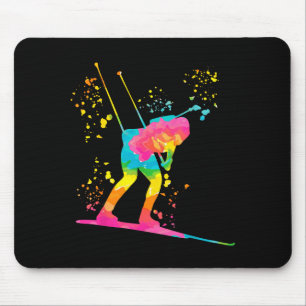 Biathlete nordic skiing biathlon mouse mat