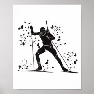Biathlete nordic skiing biathlon poster