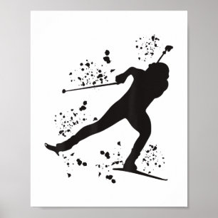 Biathlete Nordic Skiing Biathlon T-shirt_1.png Poster