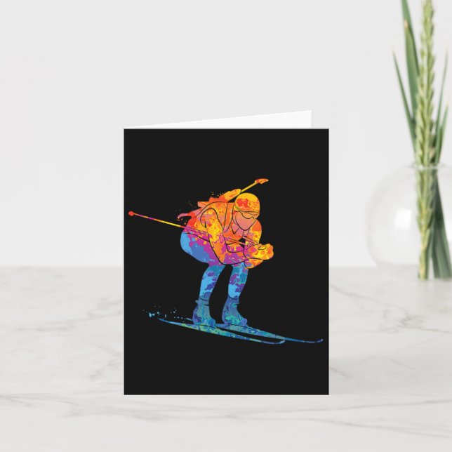 Biathlete Skiing Biathlon  Card (Front)