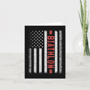 Biathlon American Flag 4th Of July Biathlon Runner Card