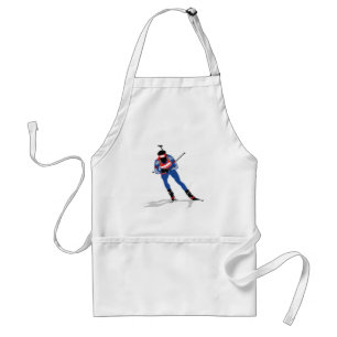 Biathlon Athlete On Skis Standard Apron