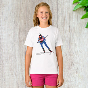 Biathlon Athlete On Skis T-Shirt