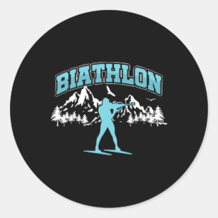 Biathlon Biathlet Athletes Winter Sports Shooting Classic Round Sticker