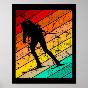 Biathlon Biathlet Skier Skiing Ski Vintage Retro Poster