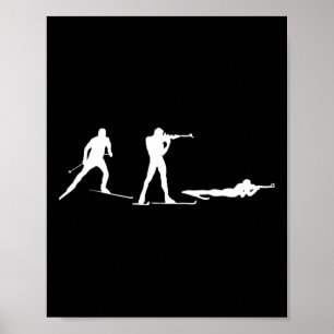 Biathlon Biathlete Position Shooting Winter Sport  Poster