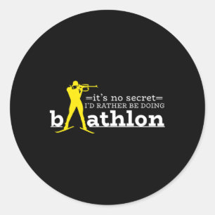 Biathlon Biathlete Skiing Shooting For Men Women K Classic Round Sticker