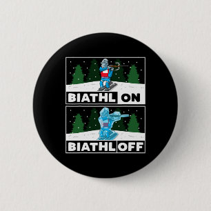 Biathlon Biathlon Sport Biathlete 6 Cm Round Badge