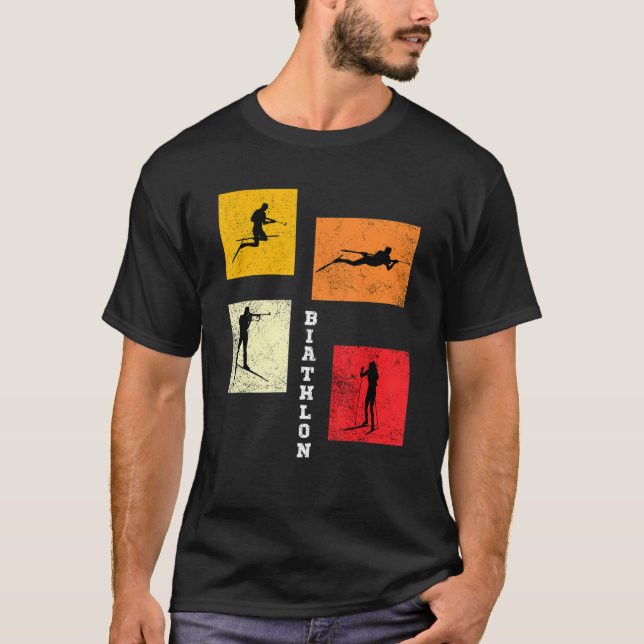 Biathlon Cross Country Skiing Biathlete Winter Spo T-Shirt (Front)