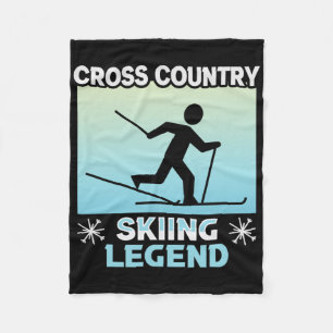 Biathlon Cross Country Skiing Legend Cross Country Fleece Blanket
