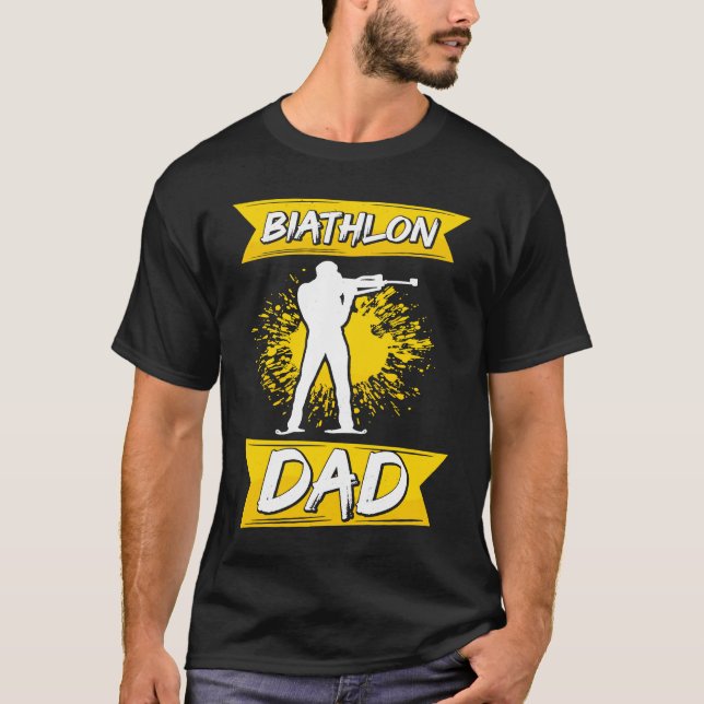 Biathlon Dad  Winter Sports Biathlete Father Mount T-Shirt (Front)