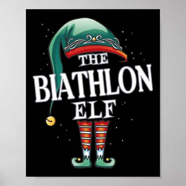 Biathlon Elf Christmas Group Xmas Pajama Party  Poster (Front)