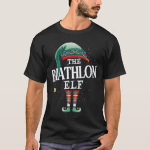 Biathlon Elf Christmas Group Xmas Pajama Party  T-Shirt