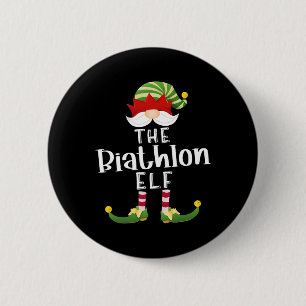 Biathlon Elf Group Christmas Funny Pajama Party  6 Cm Round Badge