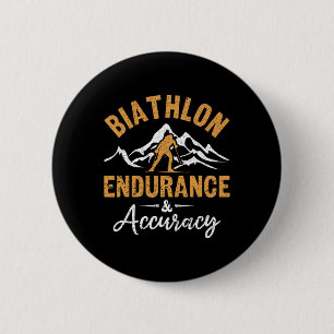 Biathlon Endurance Accuracy Biathlete Skiing Shoot 6 Cm Round Badge