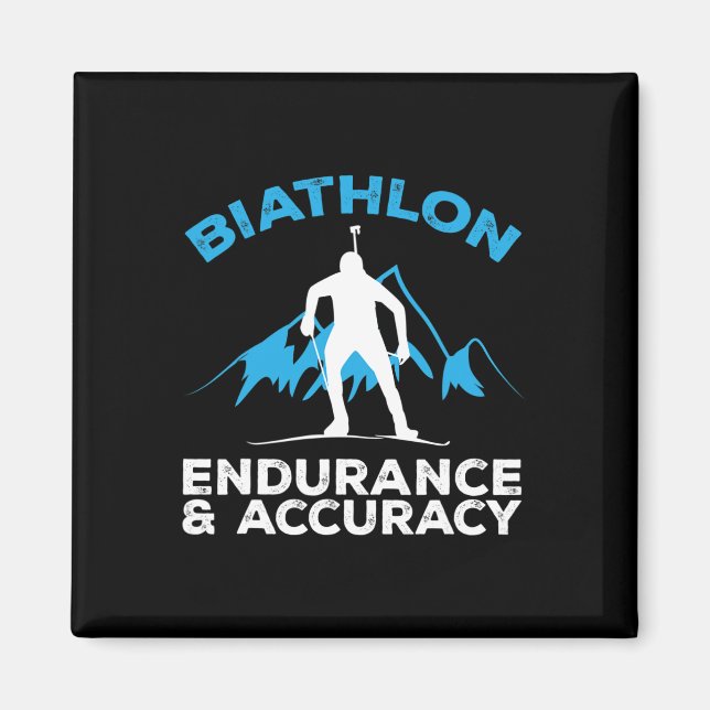 Biathlon Endurance Accuracy Cross Skiing Shooting  Magnet (Front)