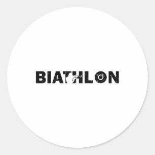 Biathlon Funny Biathlete Shooting Skiing Target Sp Classic Round Sticker