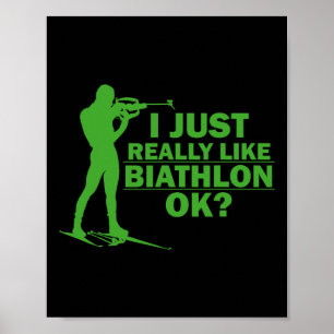 Biathlon Funny Prone Position Biathlete Shooting S Poster