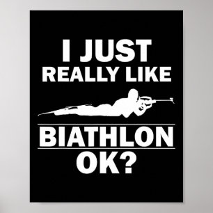 Biathlon Funny Prone Position Biathlete Shooting S Poster