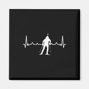 Biathlon Heartbeat Cross-country Skiing Winter Spo Magnet