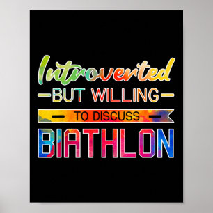 Biathlon Introverted Athlete Sports Skiing Rifle S Poster