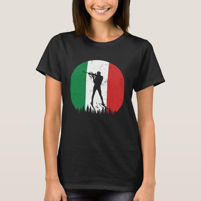 Biathlon Italy World Cup Winter Sport Land IT Ital T-Shirt (Front)