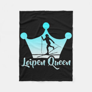 Biathlon Loipen Queen Cross Country Skier Fleece Blanket
