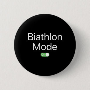 Biathlon Mode On Sports Athlete Smartphone Design  6 Cm Round Badge