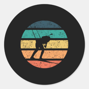Biathlon Motive Winter Sports Cross-country Skiing Classic Round Sticker