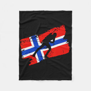 Biathlon Norway Flag Norweigan Cross Country Skiin Fleece Blanket