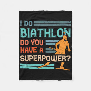Biathlon Player Athlete Winter Sports Skiing Rifle Fleece Blanket