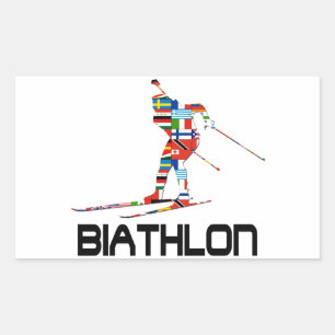 Biathlon Rectangular Sticker