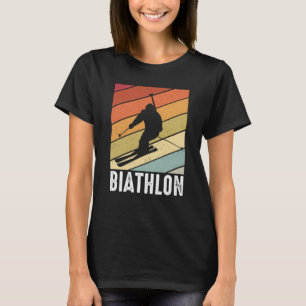 Biathlon retro winter sports biathlete skier mount T-Shirt