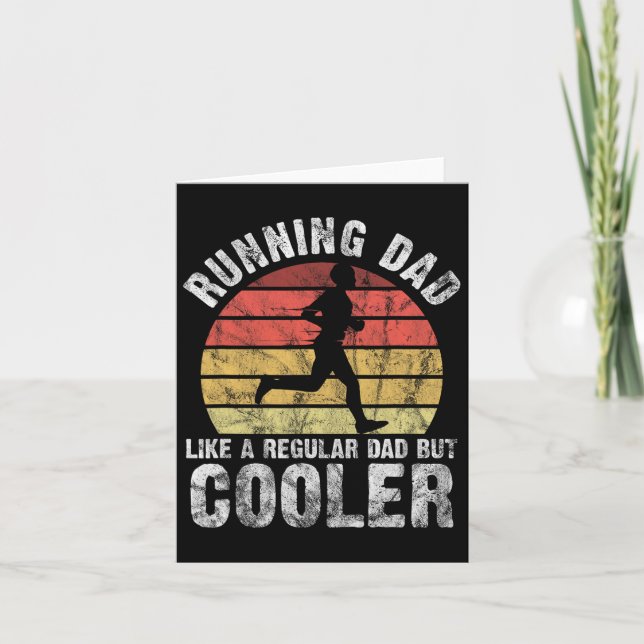 Biathlon Runner Marathon Running Dad Father's Day  Card (Front)