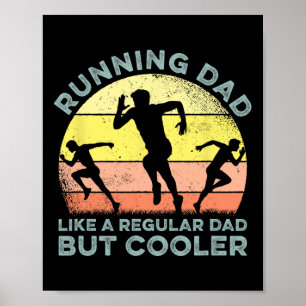 Biathlon Runner Marathon Running Dad Father's Day Poster
