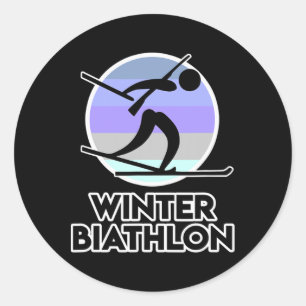 Biathlon Shirt For Men And Women - Winter Biathlon Classic Round Sticker