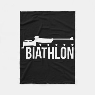 Biathlon Shooting Gun Skiing Biathlete Fleece Blanket