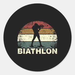Biathlon Ski Biathlet Winter Sports Cross-country Classic Round Sticker
