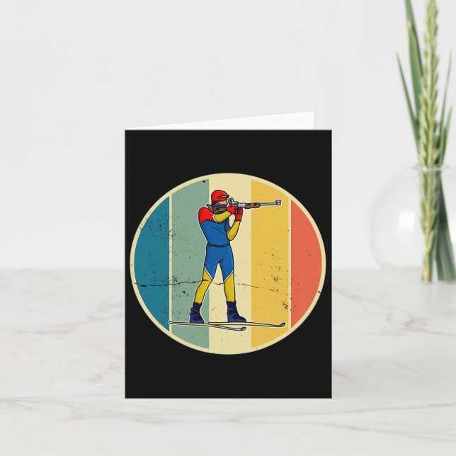 Biathlon Ski Skier Cross-country Ski Trail 2  Card (Front)